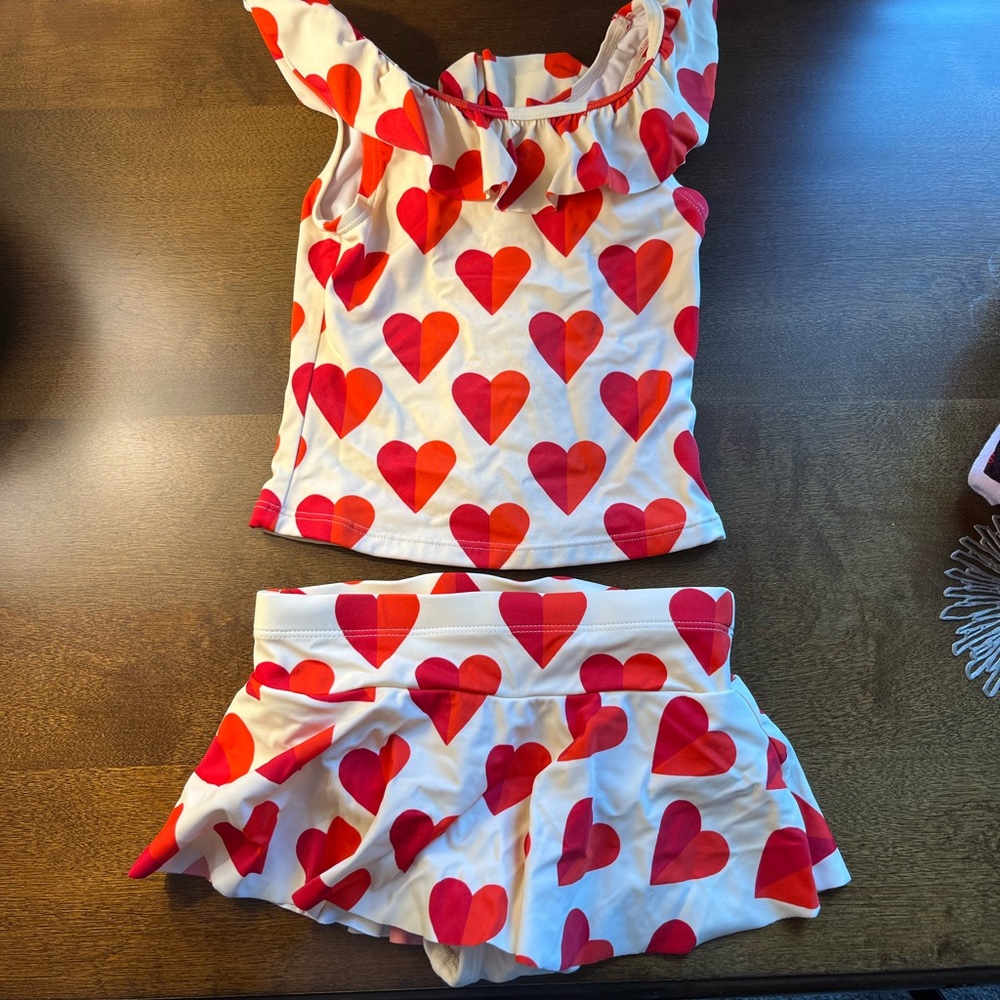 Hanna Andersson pink hearts tankini swimsuit